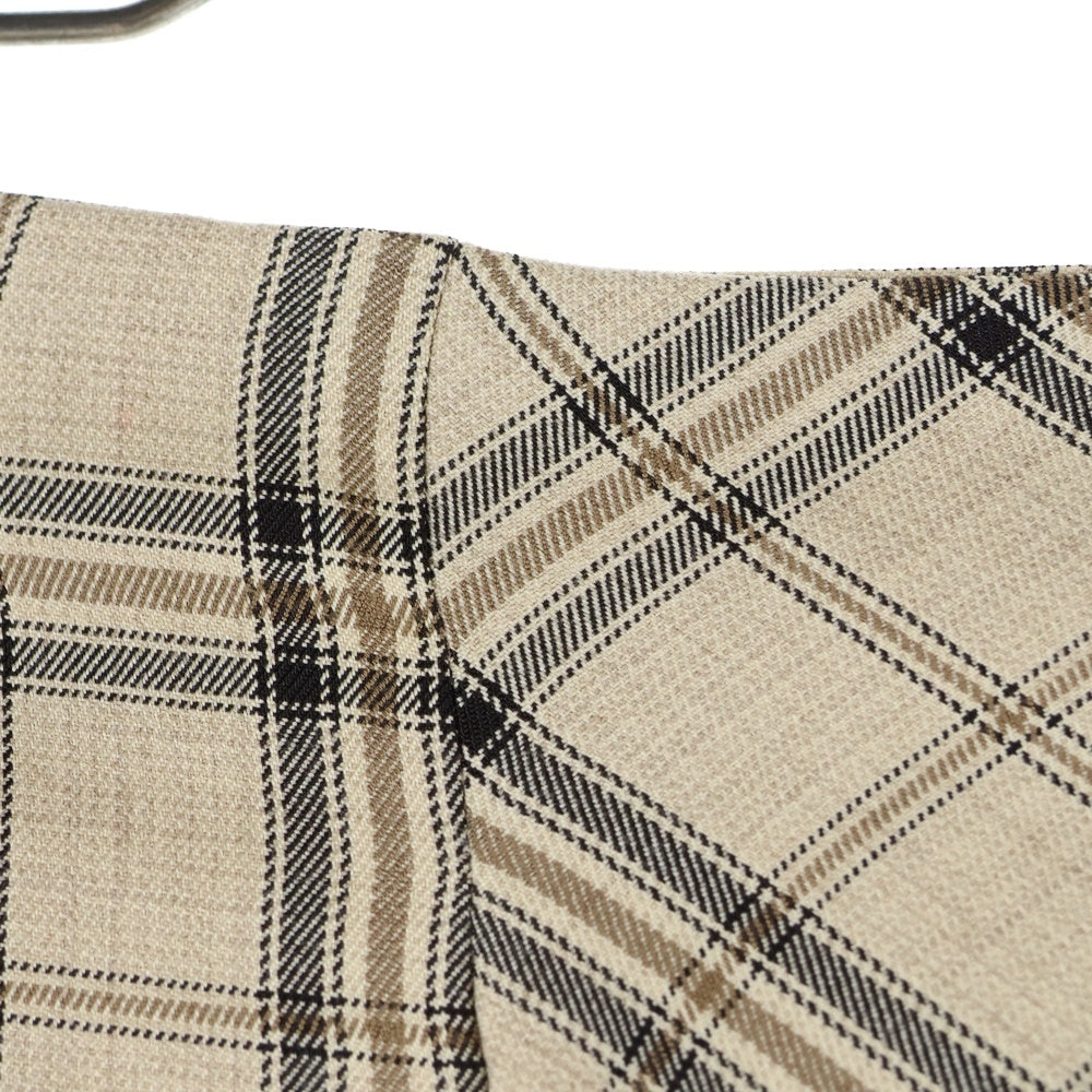 NO BRAND(ノーブランド) michellMacaron ミシェルマカロン フレアチェックスカート ベージュ レディース SCC0440