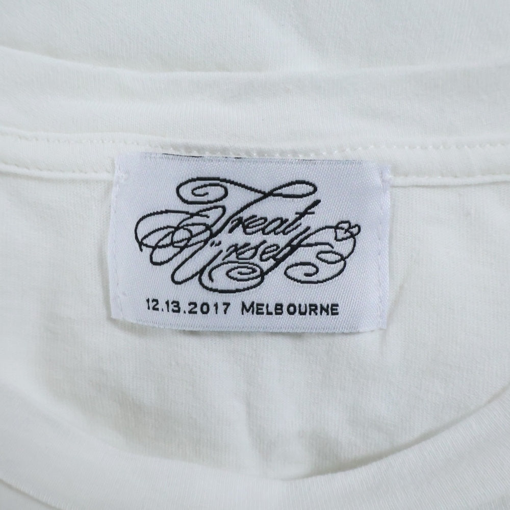 TREAT URSELF(トリートユアセルフ) ラインストーン装飾 クルーネック 半袖Tシャツ カットソー ホワイト レディース 1241-0191-TR-1