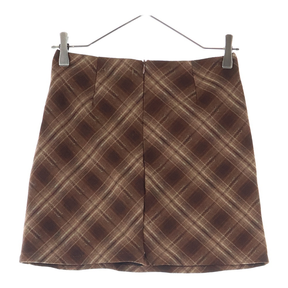 NO BRAND(ノーブランド) TITTY&CO. ティティーアンドコー チェック タイト フレア スカート ブラウン レディース