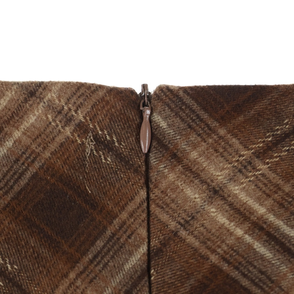 NO BRAND(ノーブランド) TITTY&CO. ティティーアンドコー チェック タイト フレア スカート ブラウン レディース