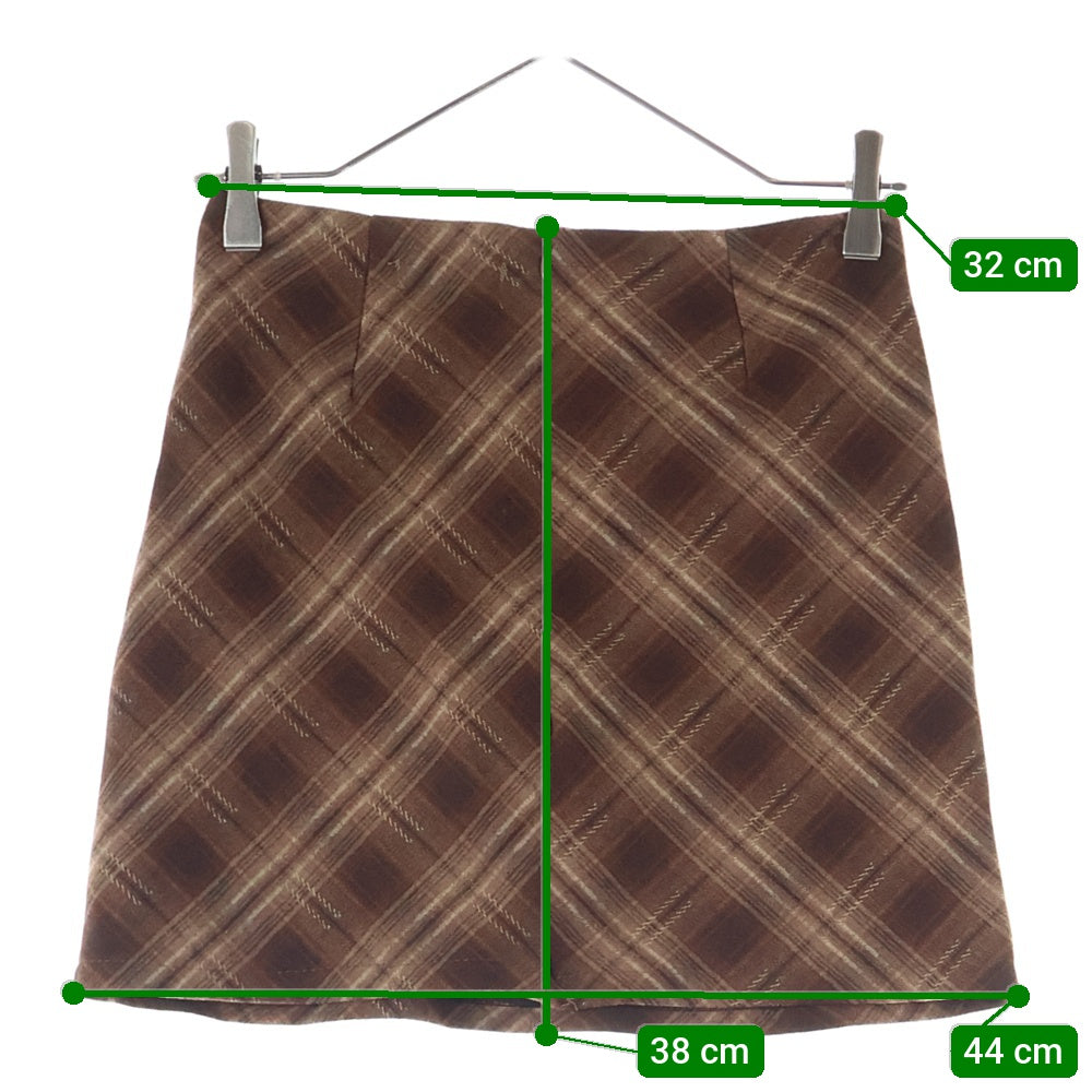 NO BRAND(ノーブランド) TITTY&CO. ティティーアンドコー チェック タイト フレア スカート ブラウン レディース