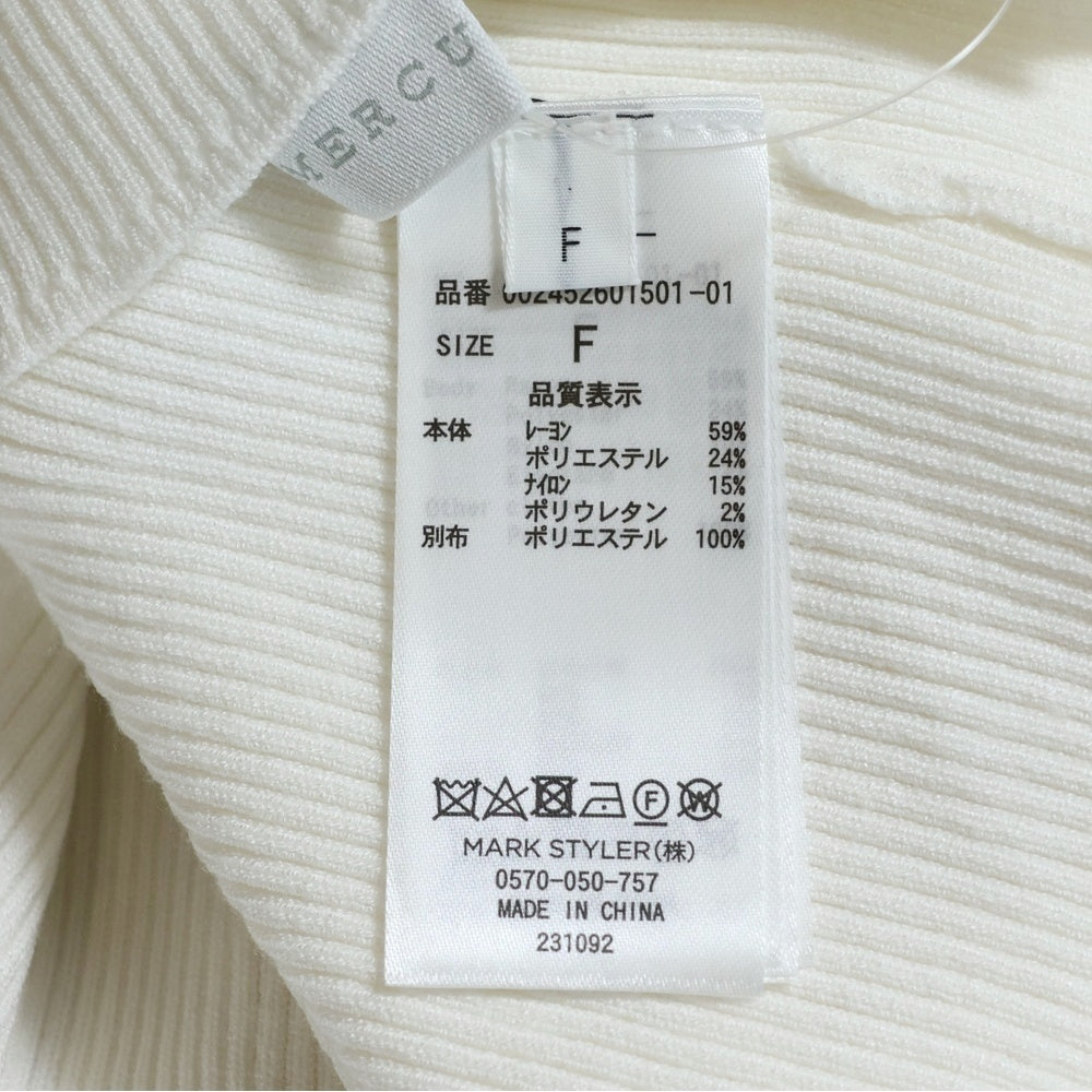 NO BRAND(ノーブランド) MERCURYDUO マーキュリーデュオ 2WAY異素材 ロングスリーブ カットアウトニット セーター ホワイト レディース 002452601501-01