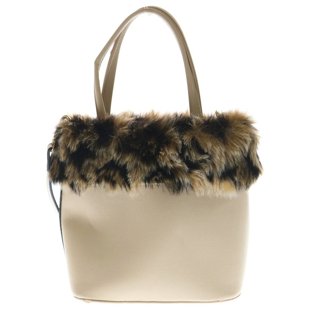 NO BRAND(ノーブランド) NOATD ノアトド フェイクファー 2WAYショルダーバッグ ハンドバッグ レディース ベージュ 8833313