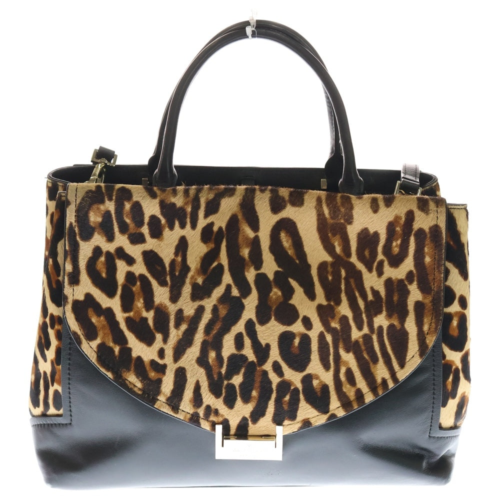 Kate Spade(ケイトスペード) ハラコ レオパード レザーショルダーバッグ ブラック/ブラウン