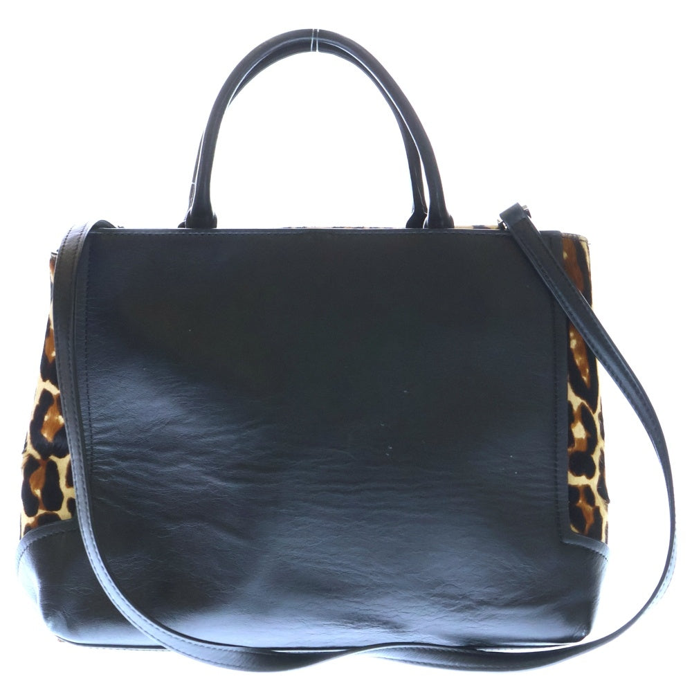 Kate Spade(ケイトスペード) ハラコ レオパード レザーショルダーバッグ ブラック/ブラウン