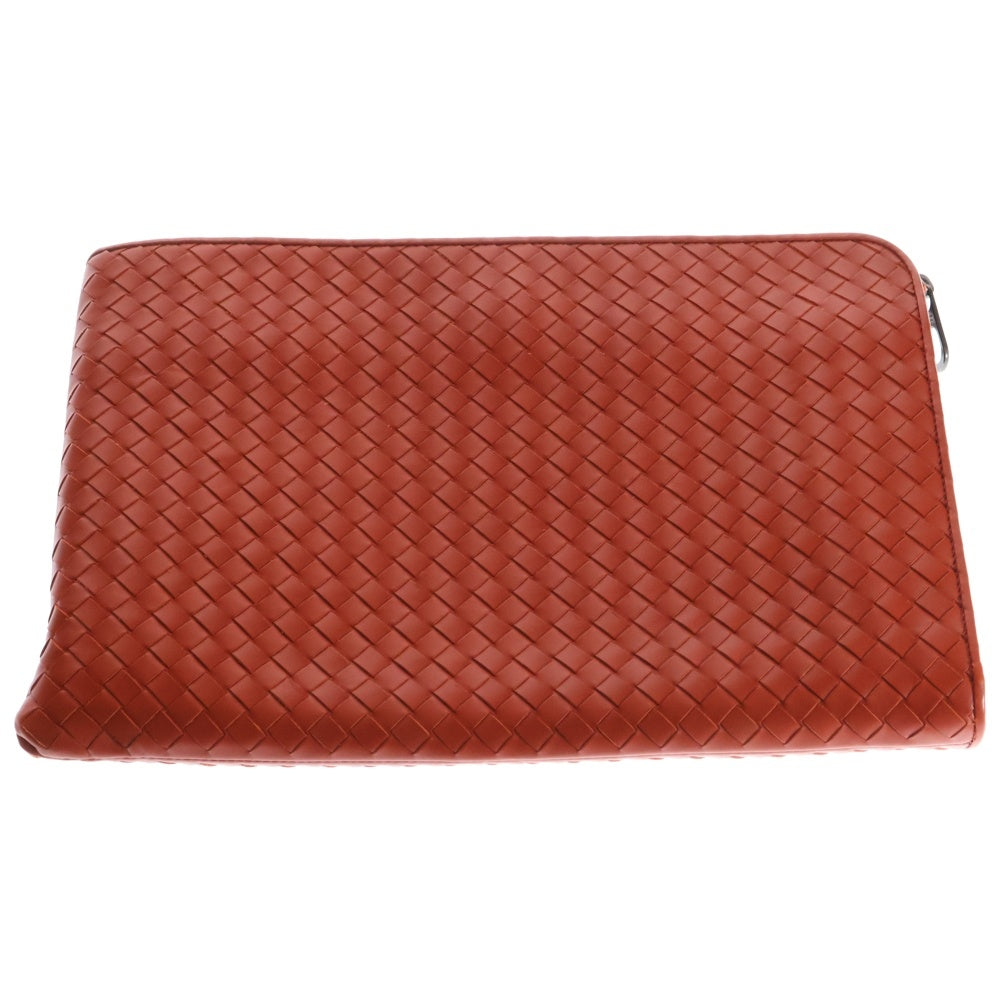 BOTTEGA VENETA(ボッテガヴェネタ) イントレチャート レザークラッチバッグ オレンジ 406021 レディース