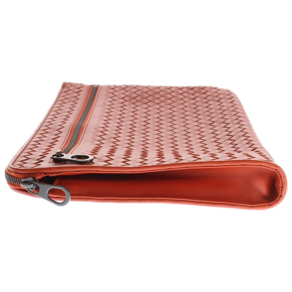 BOTTEGA VENETA(ボッテガヴェネタ) イントレチャート レザークラッチバッグ オレンジ 406021 レディース