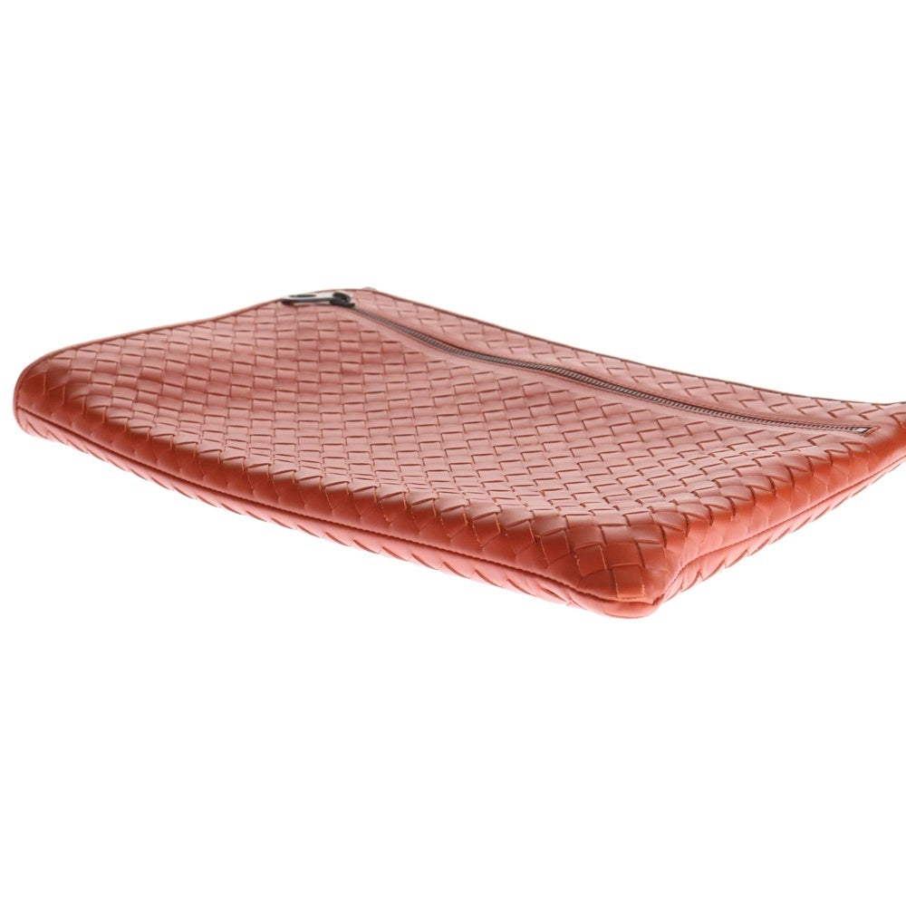 BOTTEGA VENETA(ボッテガヴェネタ) イントレチャート レザークラッチバッグ オレンジ 406021 レディース