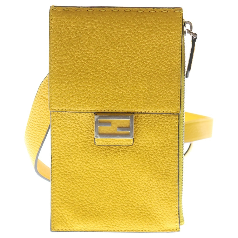 FENDI(フェンディ) スマホホルダー レザーショルダーポーチ イエロー 7AS034 レディース