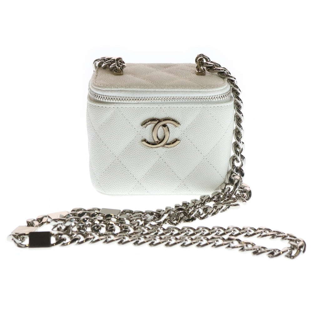 CHANEL(シャネル) マトラッセ ミニヴァニティー チェーンショルダーバッグ ホワイト AP2718 レディース