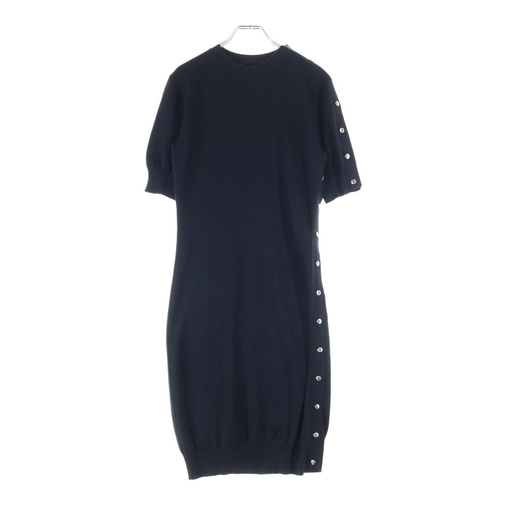 LOUIS VUITTON(ルイヴィトン) 17AW サイドスナップ ショートスリーブ ウールワンピース ドレス レディース ブラック RW172W MTS FDKD18