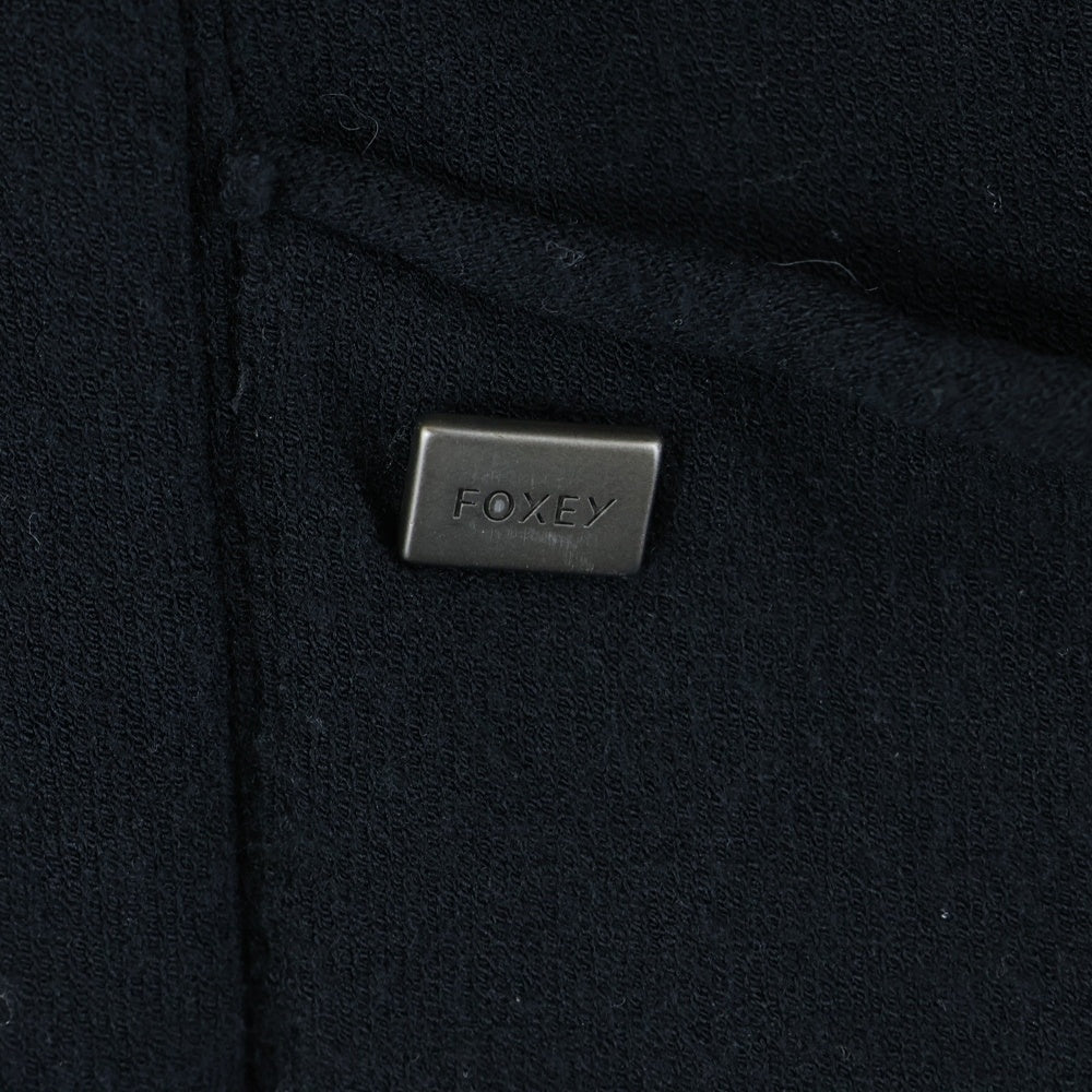 FOXEY(フォクシー) レーヨン混 ロングニットカーディガン レディース ブラック 33105-NAJFE155D-2