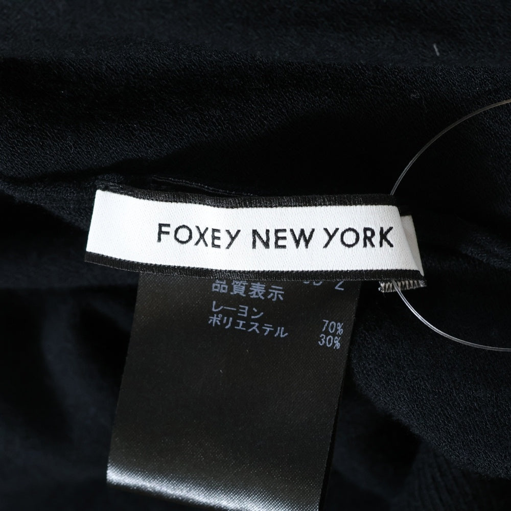 FOXEY(フォクシー) レーヨン混 ロングニットカーディガン レディース ブラック 33105-NAJFE155D-2