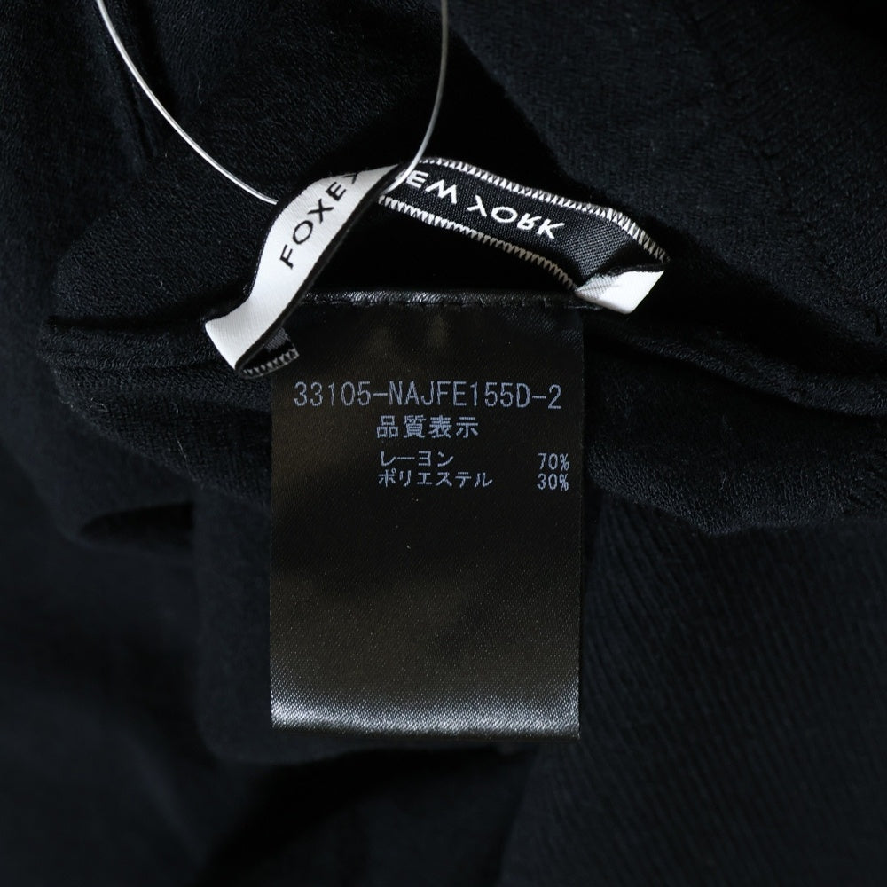 FOXEY(フォクシー) レーヨン混 ロングニットカーディガン レディース ブラック 33105-NAJFE155D-2