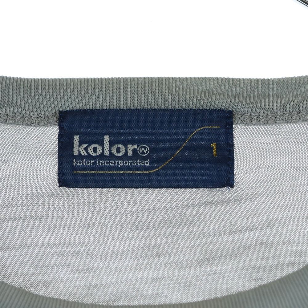kolor(カラー) パフスリーブ クルーネック 長袖Tシャツ カットソー グレー レディース 24SCL-T04203