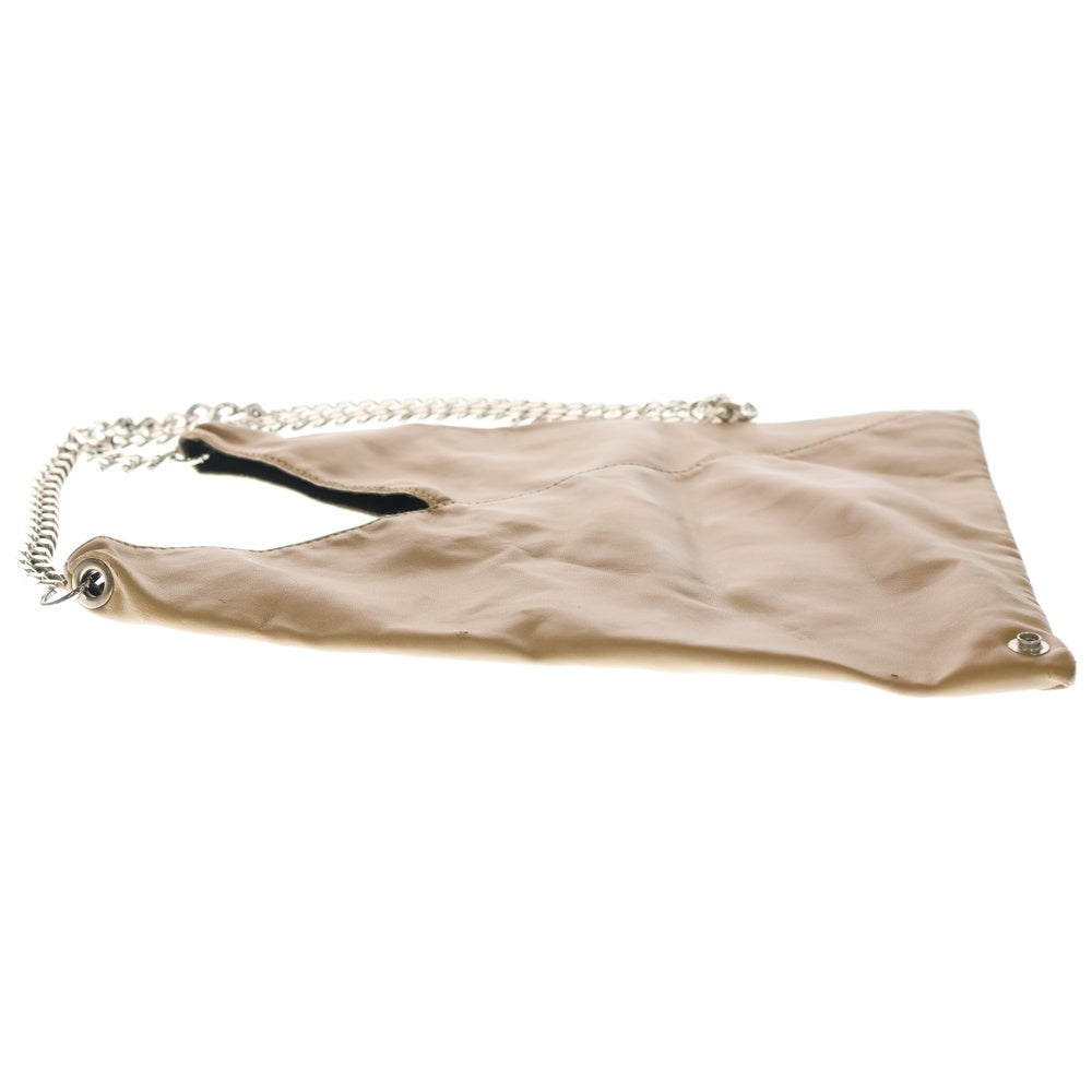 MM6 Maison Margiela(エムエムシックスメゾンマルジェラ) ロゴステッチ フェイクレザー トライアングル チェーンショルダーバッグ ブラウン S54WG0042 P2260 レディース