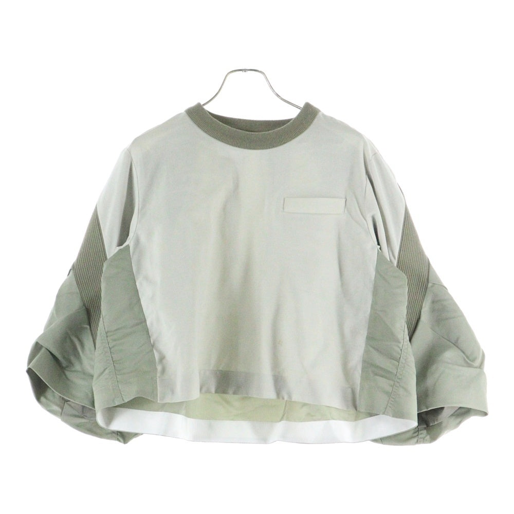 Sacai(サカイ) 23SS Suiting X Nylon Twill Pullover ナイロン ツイル プルオーバー スウェットトレーナー カーキ レディース 23-06620