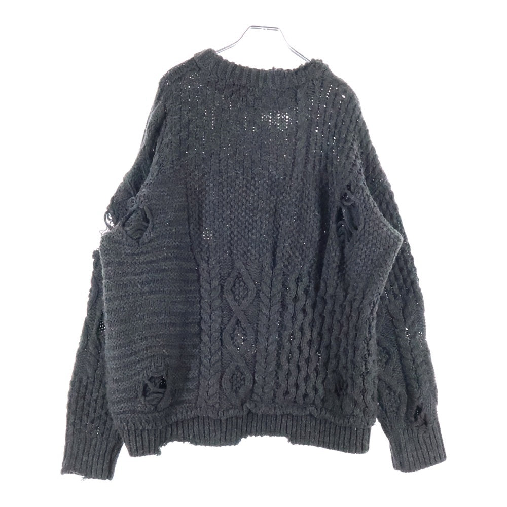NEIGHBORHOOD(ネイバーフッド) 23AW PATCHWORK SAVAGE SWEATER パッチワーク サベージ ニット セーター グレー 232FUNH‐KNM01