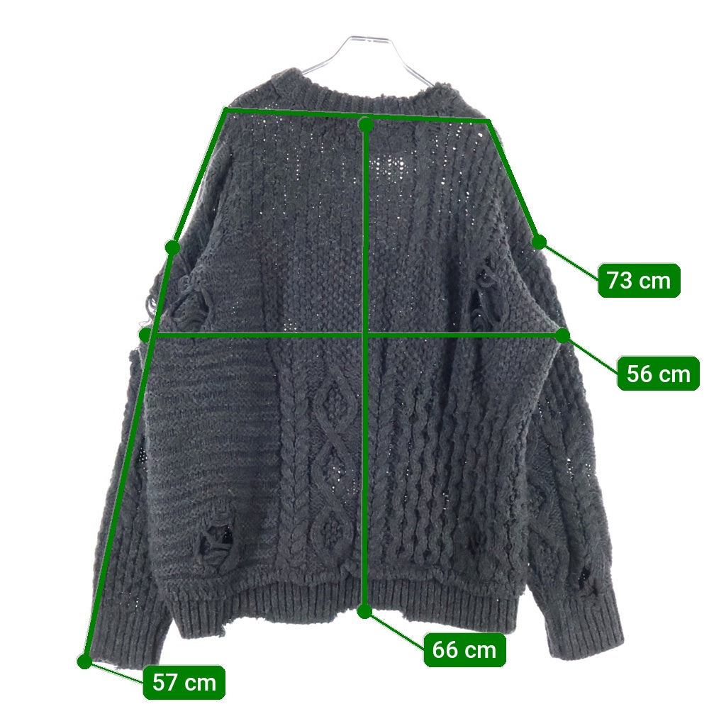 NEIGHBORHOOD(ネイバーフッド) 23AW PATCHWORK SAVAGE SWEATER パッチワーク サベージ ニット セーター グレー 232FUNH‐KNM01
