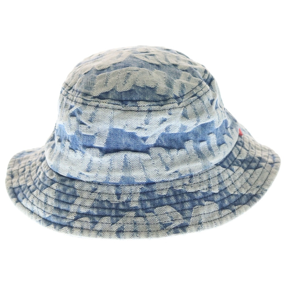 SUPREME(シュプリーム) 22SS Fat Tip Jacquard Denim Crusher ファットジップ ジャガード デニム クラッシャー バケットハット インディゴ