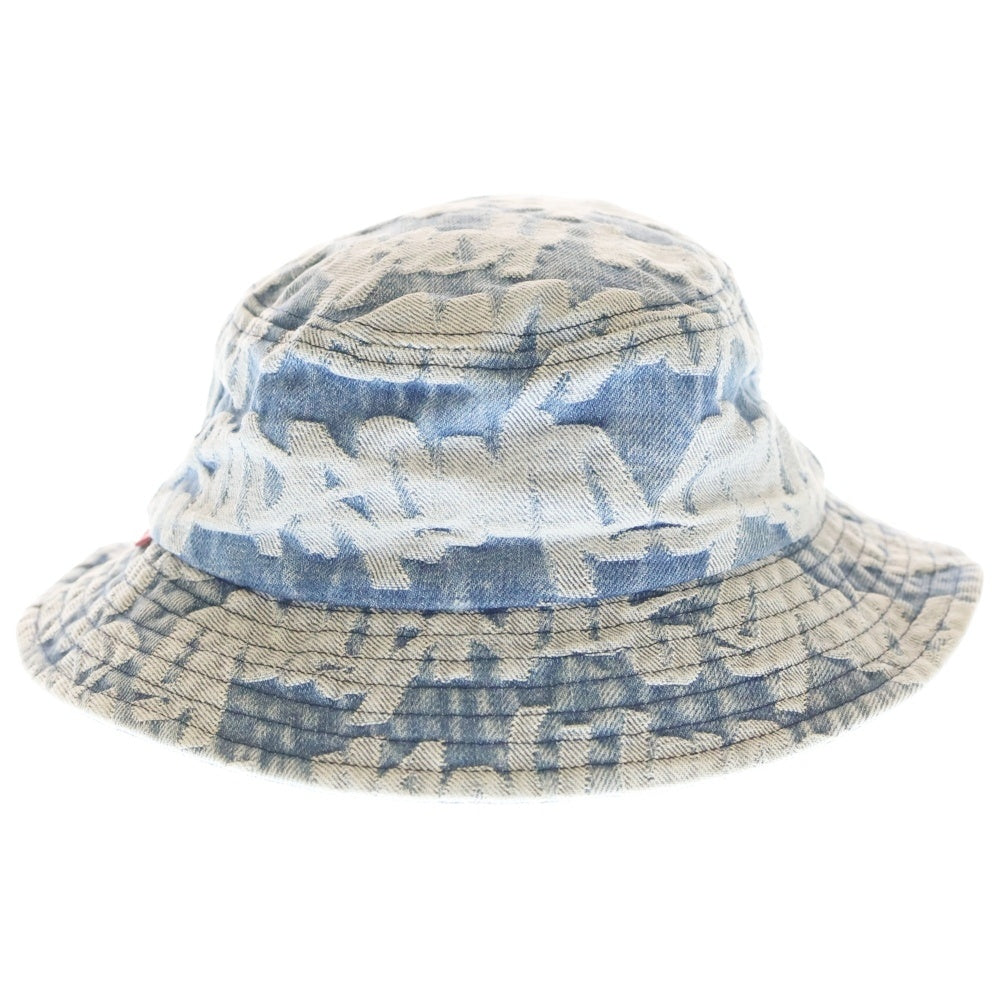 SUPREME(シュプリーム) 22SS Fat Tip Jacquard Denim Crusher ファットジップ ジャガード デニム クラッシャー バケットハット インディゴ