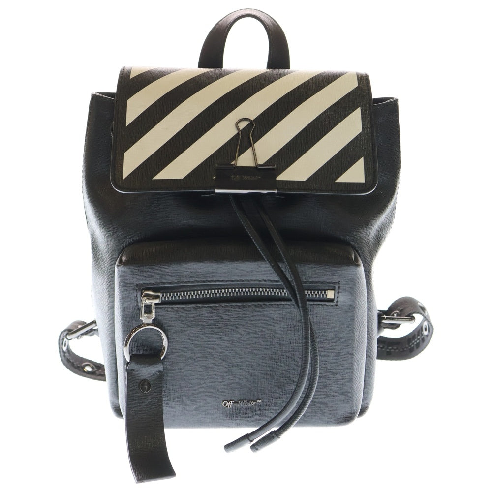 OFF-WHITE(オフホワイト) SMALL DIAGONAL BACKPACK スモール ダイアゴナル レザー バックパック リュック ブラック/ホワイト