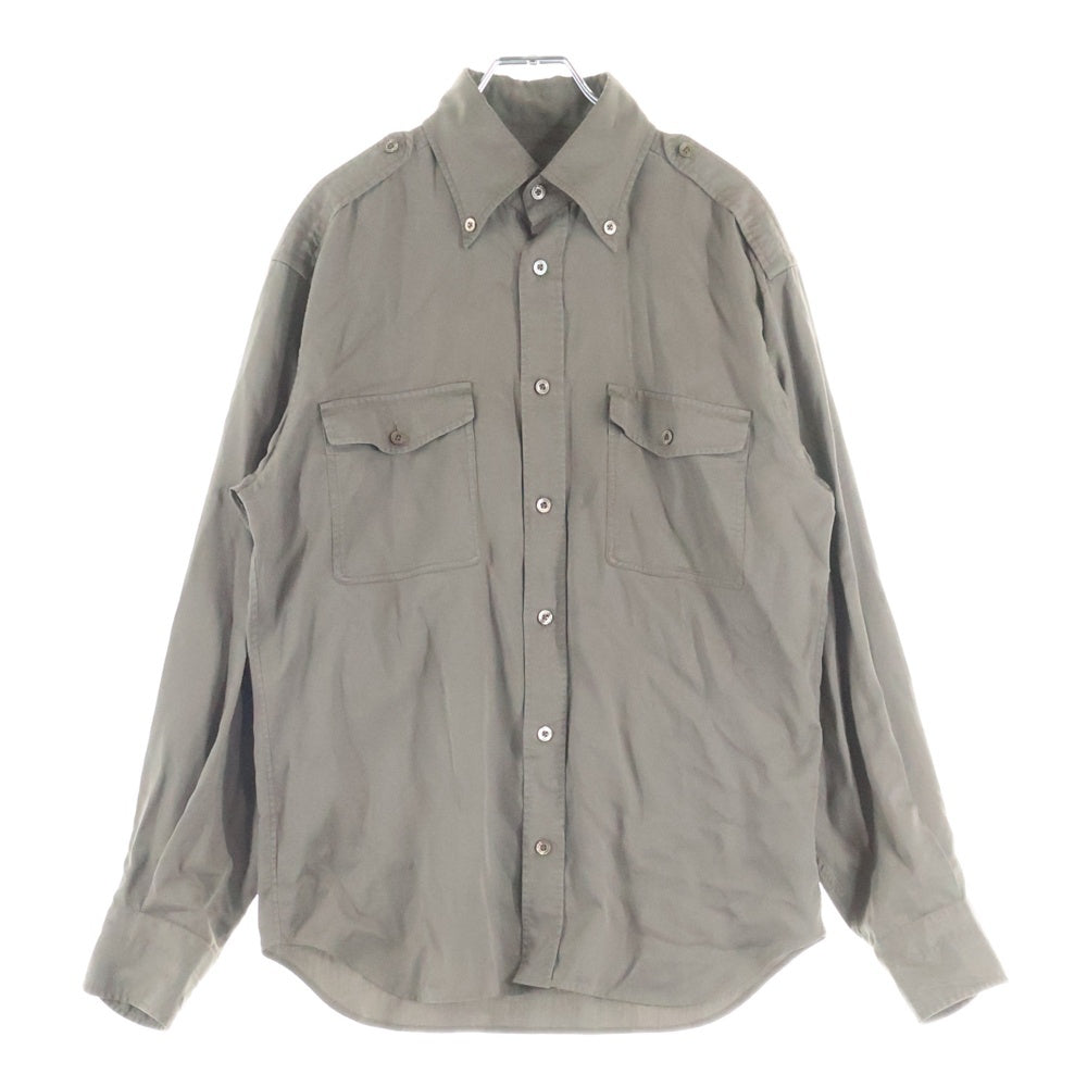 TOM FORD(トムフォード) ボタンダウン 長袖 シャツ カーキ 9FT800
