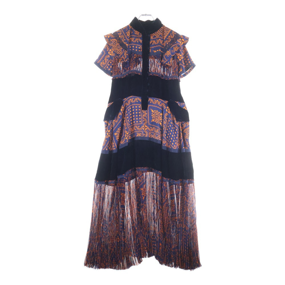 Sacai(サカイ) 18AW ペイズリー 切替 ワンピース ドレス レディース マルチ 18‐03922