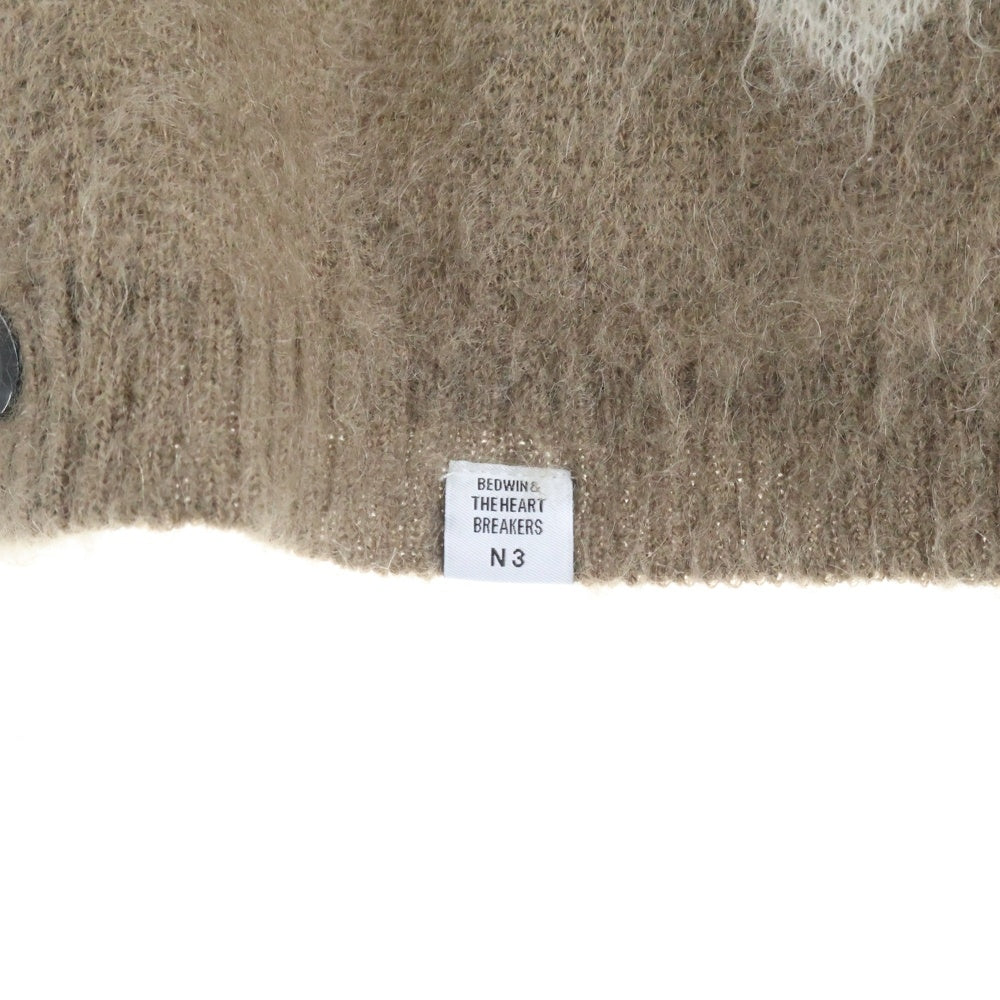 BEDWIN & THE HEARTBREAKERS(ベドウィンアンドザハートブレーカーズ) モヘア ニット カーディガン カーキ