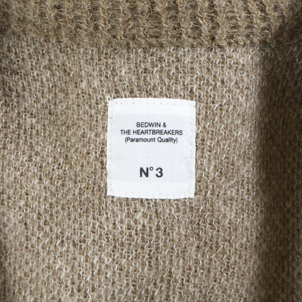 BEDWIN & THE HEARTBREAKERS(ベドウィンアンドザハートブレーカーズ) モヘア ニット カーディガン カーキ