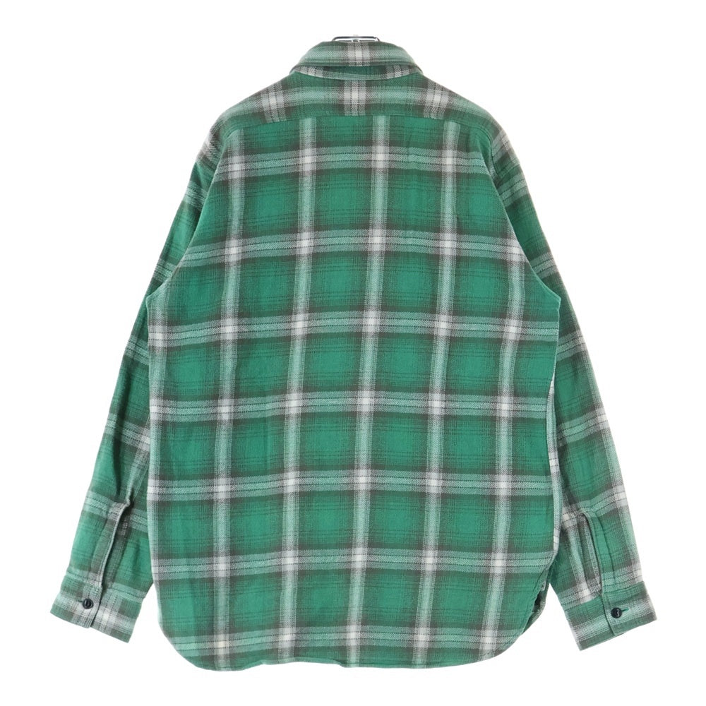 SUGAR CANE(シュガーケーン) チェック柄 ロングスリーブ コットンシャツ グリーン