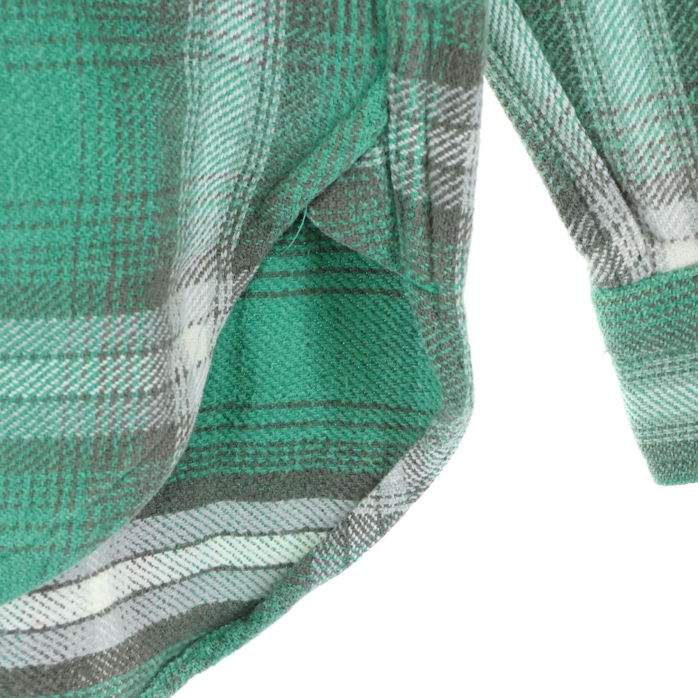 SUGAR CANE(シュガーケーン) チェック柄 ロングスリーブ コットンシャツ グリーン