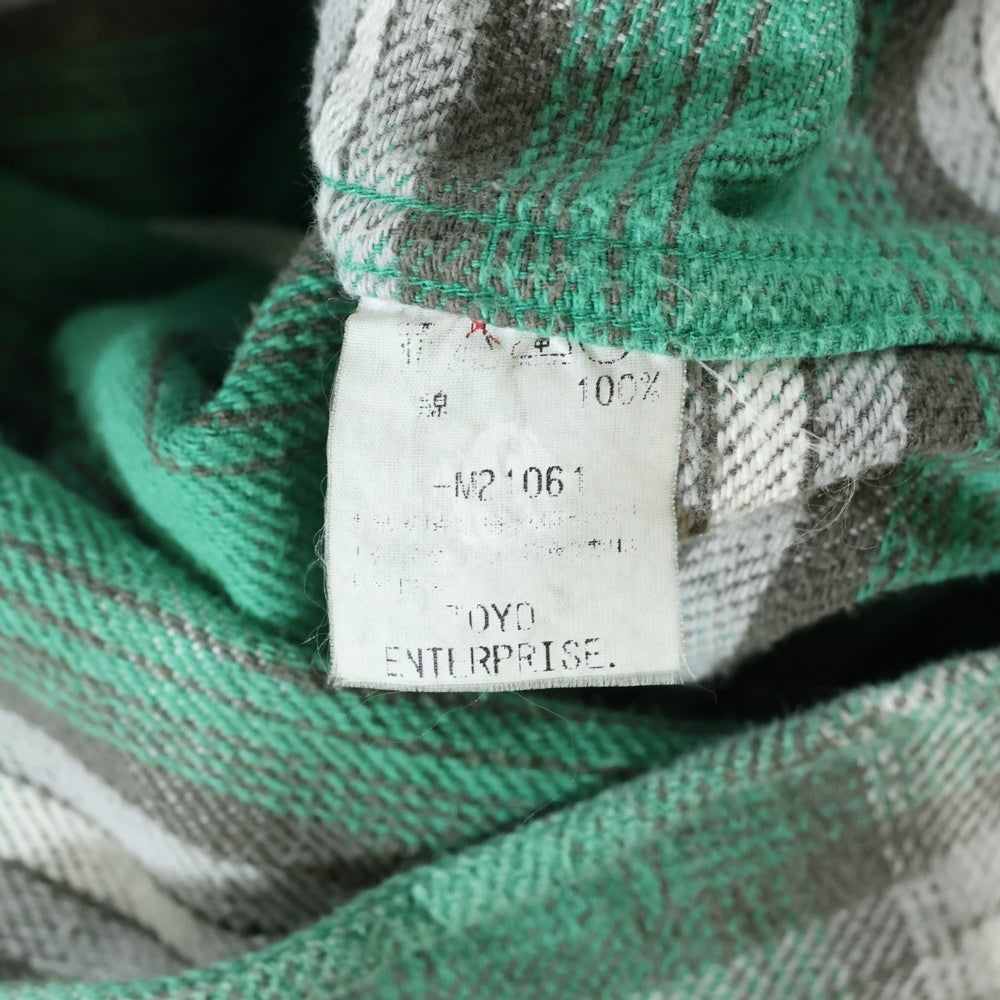 SUGAR CANE(シュガーケーン) チェック柄 ロングスリーブ コットンシャツ グリーン