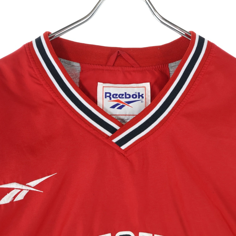 Reebok(リーボック) フロント刺繍 ロングスリーブ フットボールシャツ カットソー レッド