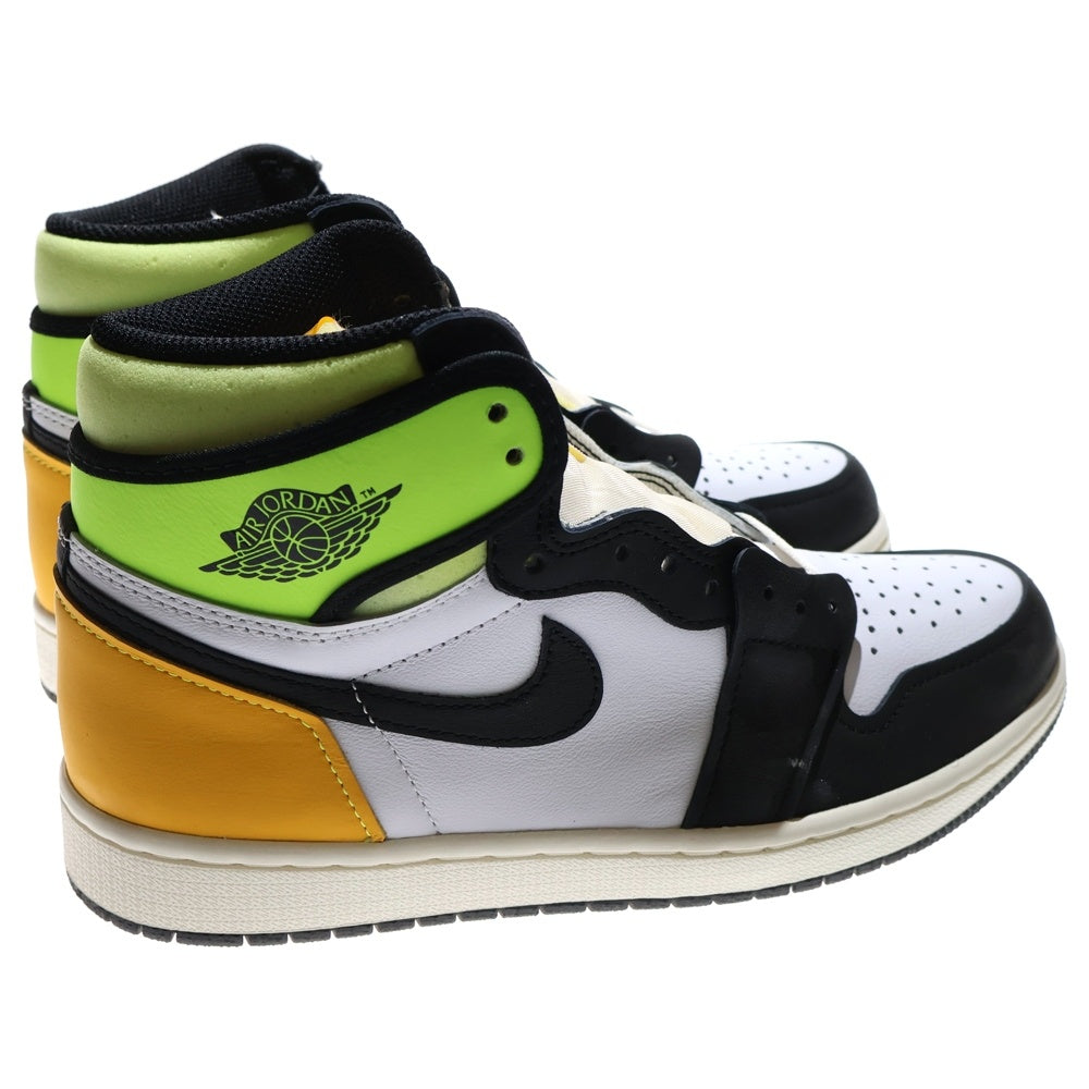 NIKE(ナイキ) AIR JORDAN 1 HIGH OG VOLT GOLD エアジョーダン1 ボルトゴールド ハイカットスニーカー ホワイト/グリーン US8.5/26.5 555088-118