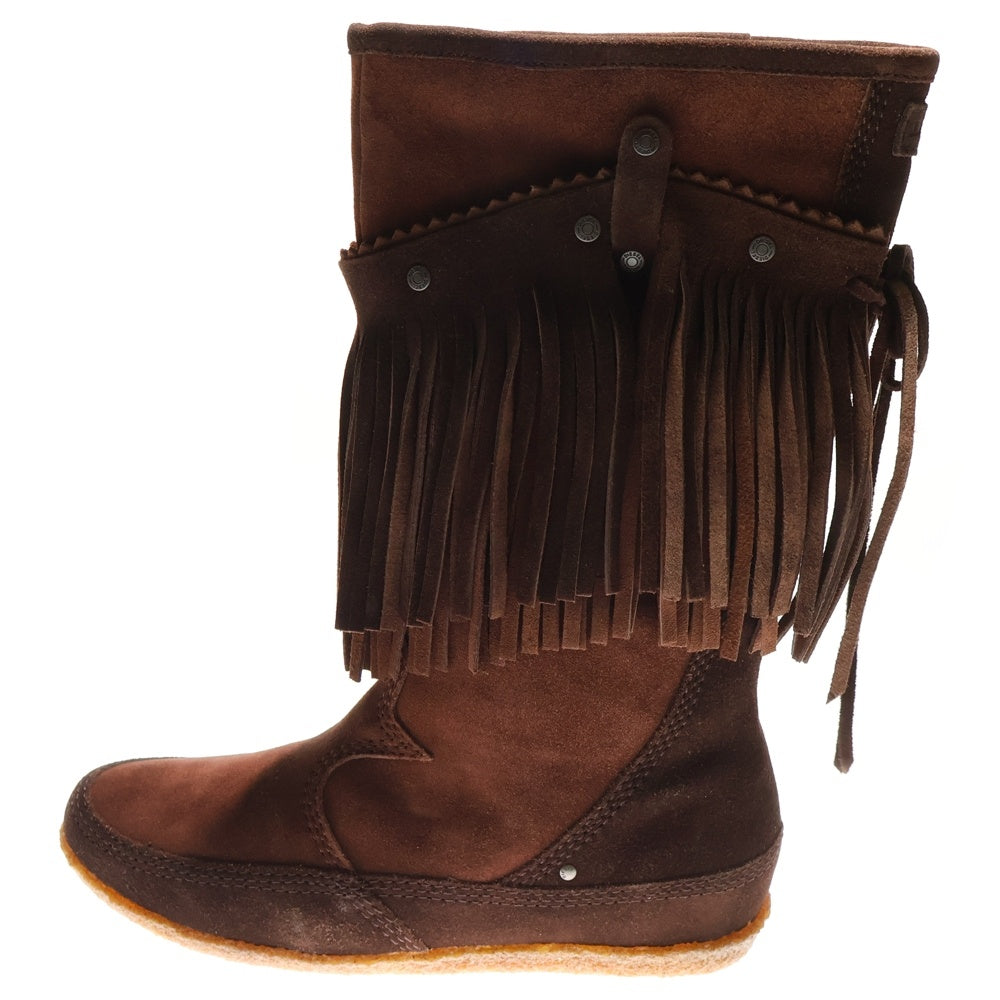 DIESEL(ディーゼル) BOOTFULL W ブーツフル スエード フリンジ カウレザーウエスタンブーツ ブラウン レディース 00YC30