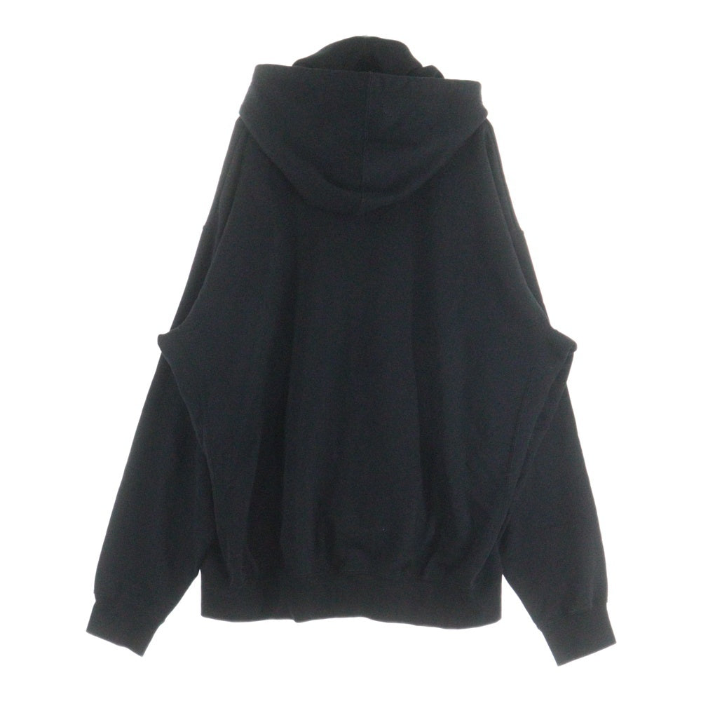 MINEDENIM(マインデニム) ハイネック コットン スウェット プルオーバーパーカー ブラック 2309-6005-99-L2