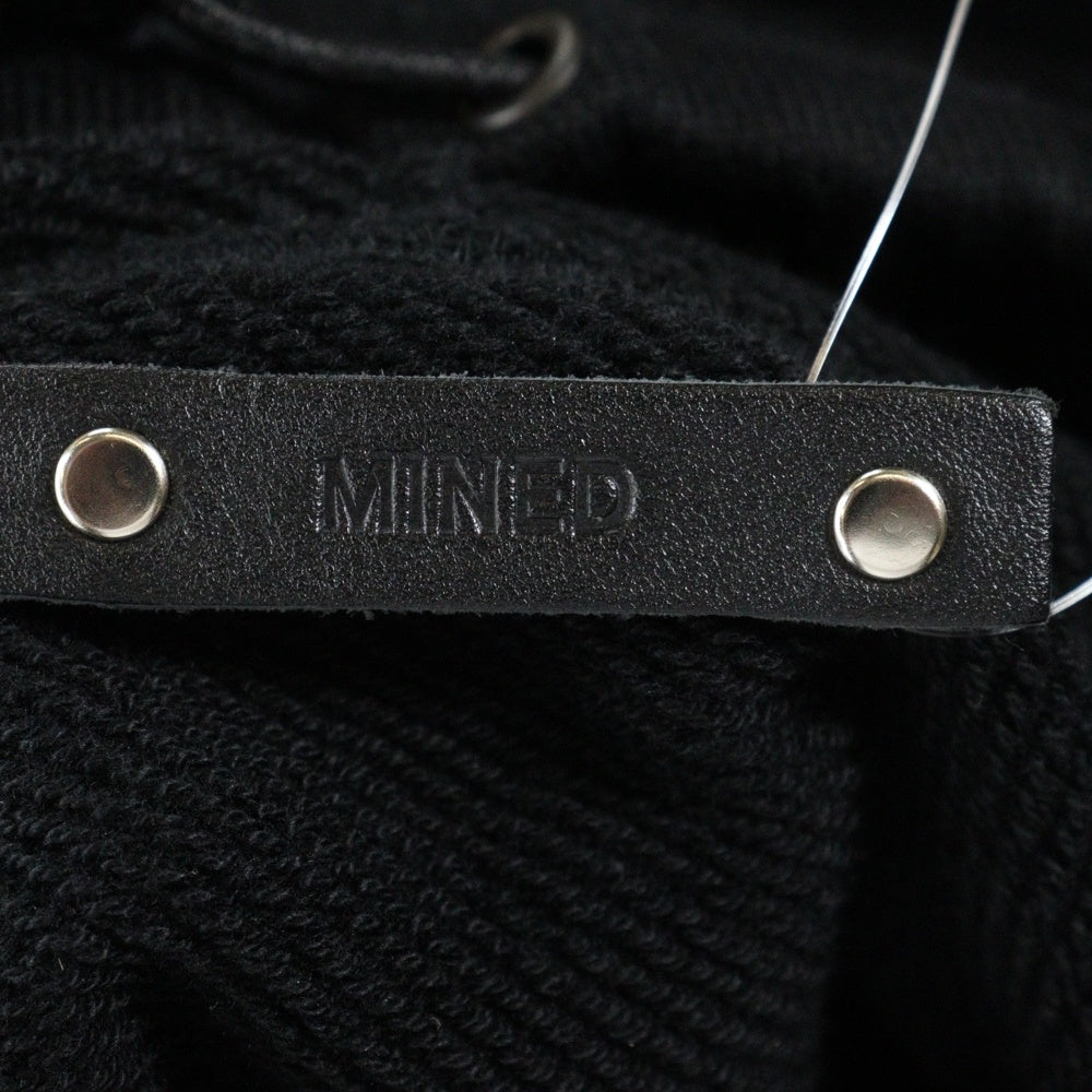 MINEDENIM(マインデニム) ハイネック コットン スウェット プルオーバーパーカー ブラック 2309-6005-99-L2