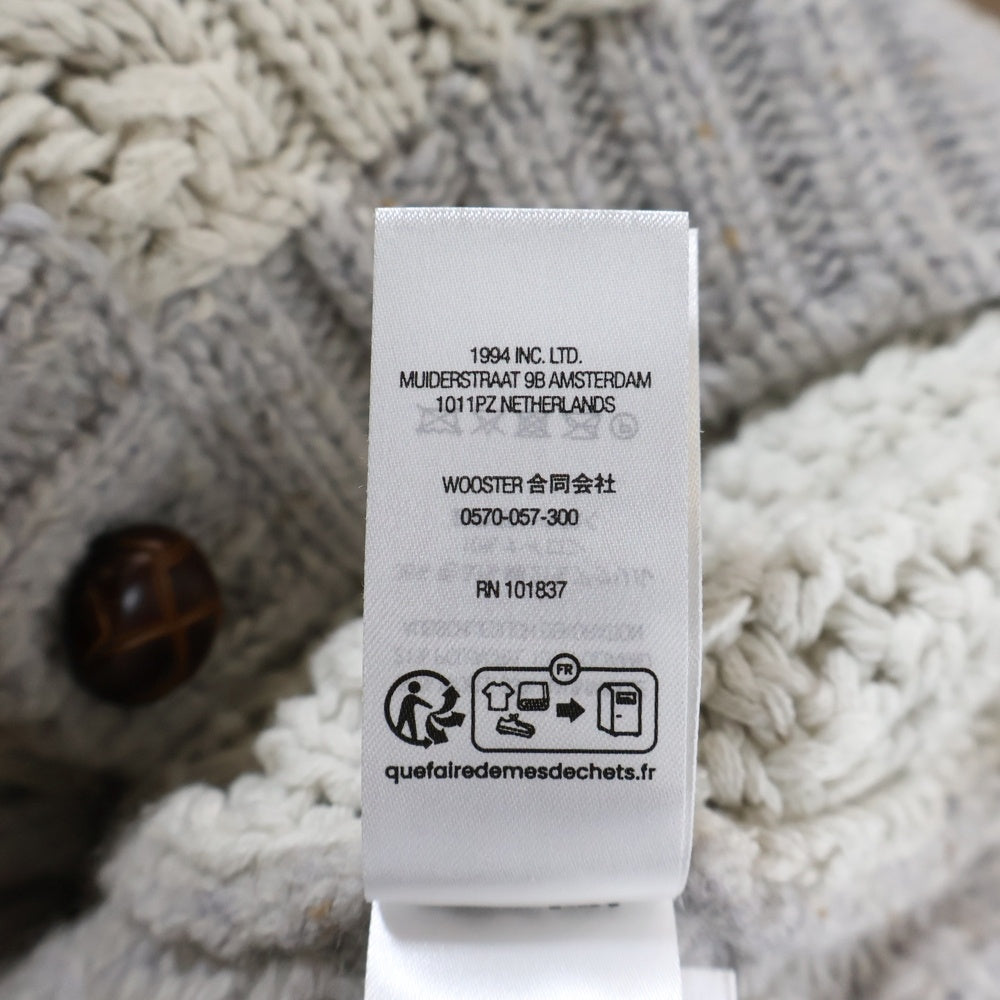 SUPREME(シュプリーム) 23AW Patchwork Cable Knite Cardigan パッチワークデザイン ケーブルデザイン マルチポケット ニット カーディガン ベージュ