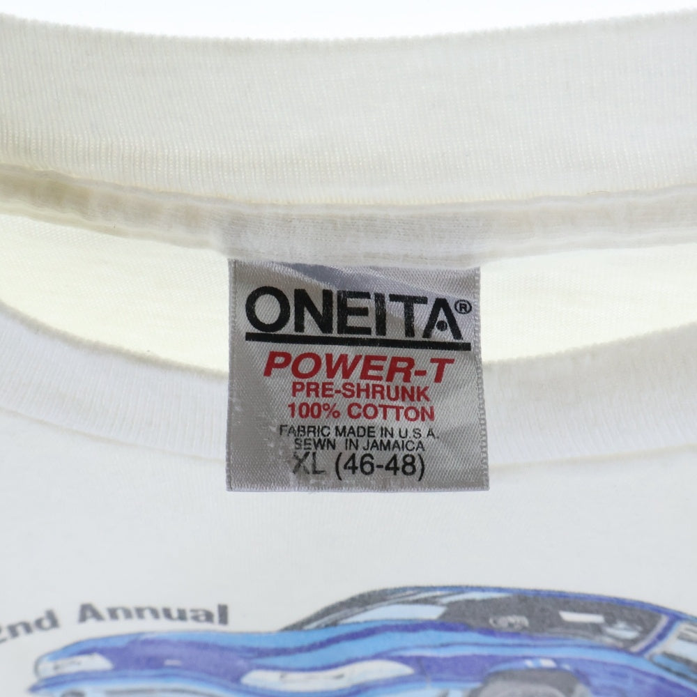 VINTAGE(ヴィンテージ) 90S VINTAGE FORD 2ND ANNUAL FUN WEEKEND INDIANAPOLIS RACEWAY PARK ヴィンテージ USA製 フォード 両面プリント クルーネック 半袖Tシャツ ホワイト