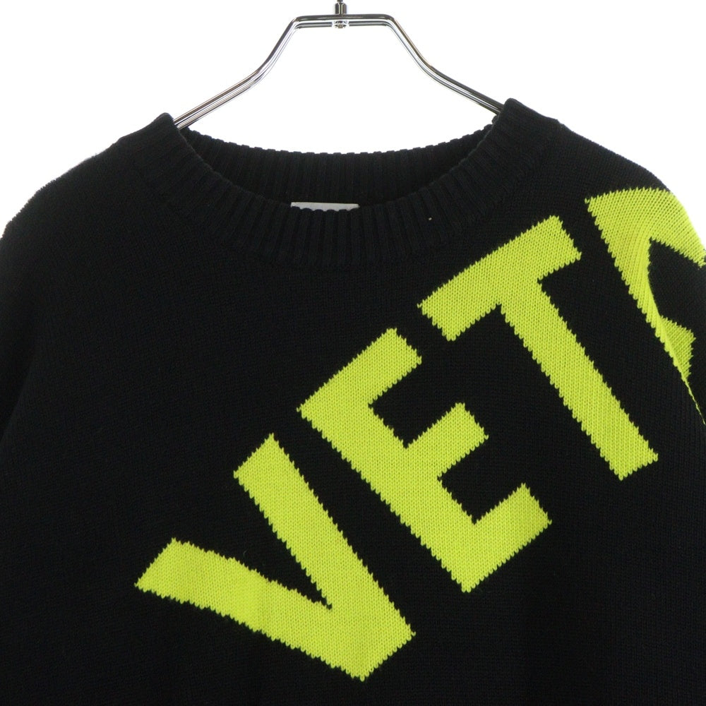 VETEMENTS(ヴェトモン) 22AW GIANT LOGO KNITTED SWEATER ジャイアントロゴ ニットスウェット セーター イエロー/ブラック UA53KN200Y