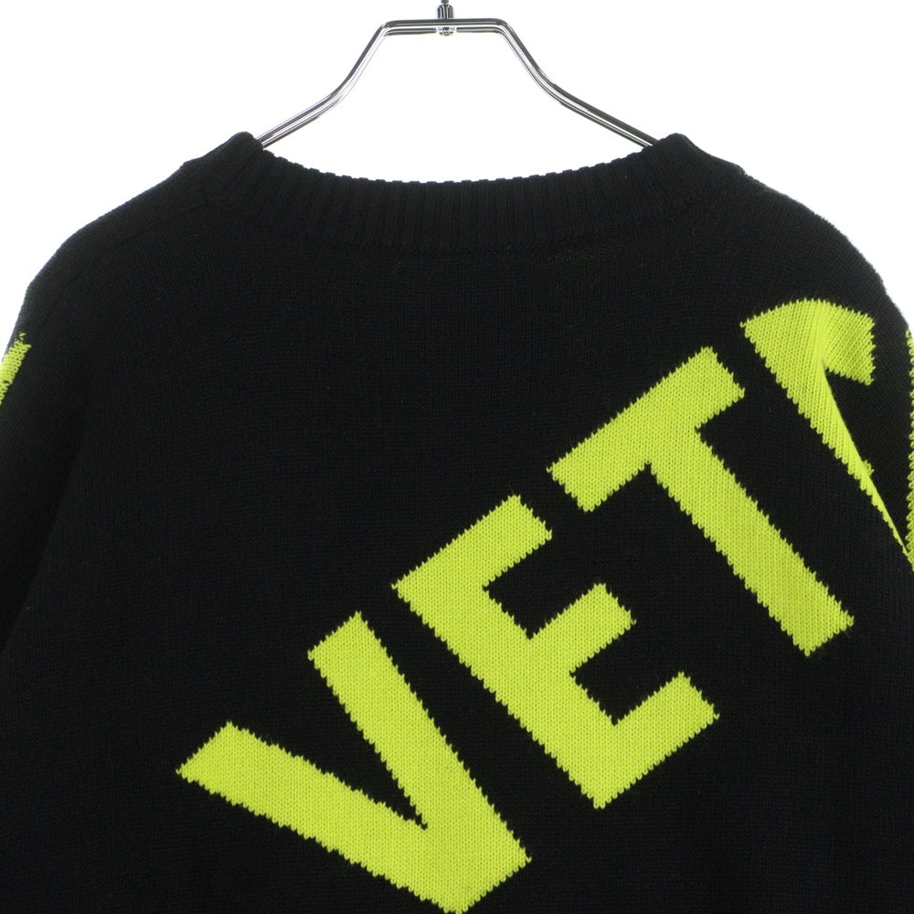 VETEMENTS(ヴェトモン) 22AW GIANT LOGO KNITTED SWEATER ジャイアントロゴ ニットスウェット セーター イエロー/ブラック UA53KN200Y
