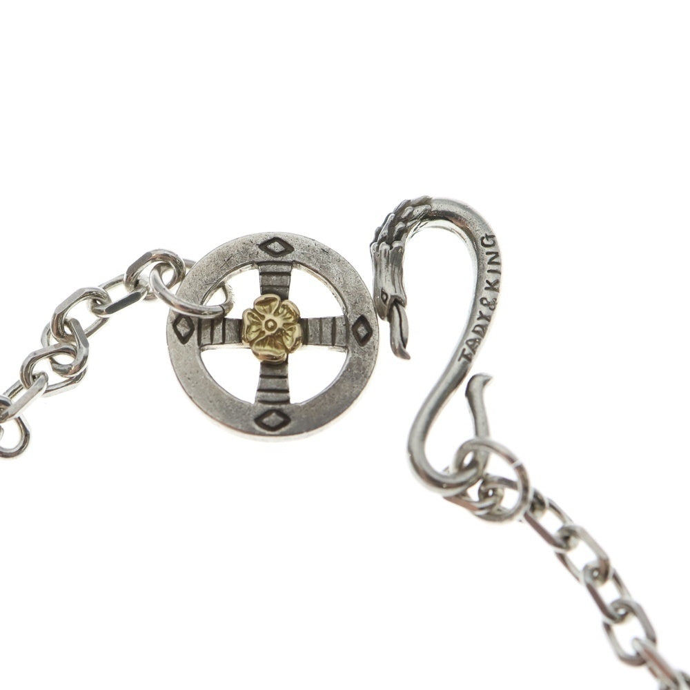 TADY & KING(タディアンドキング) イーグルフック&レギュラーホイールK18ローズ付きチェーン ネックレス シルバー