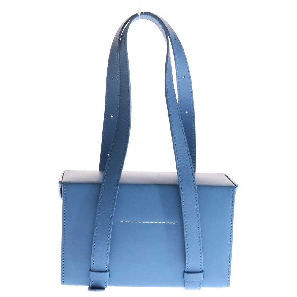 MM6 Maison Margiela(エムエムシックスメゾンマルジェラ) HANDBAG LEATHER BLUE レザースクエア ハンドバッグ ブルー SB6WD0011 レディース