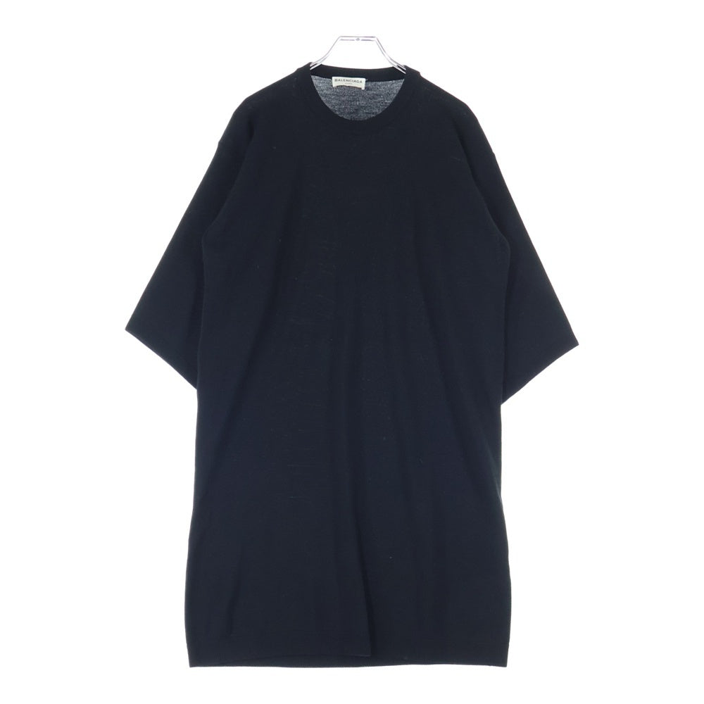 BALENCIAGA(バレンシアガ) ウール クルーネック 半袖ニットワンピース