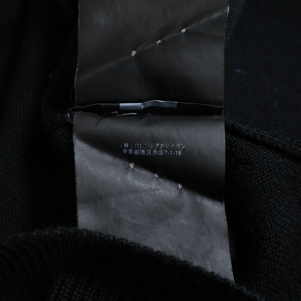BALENCIAGA(バレンシアガ) ウール クルーネック 半袖ニットワンピース レディース ブラック 334801