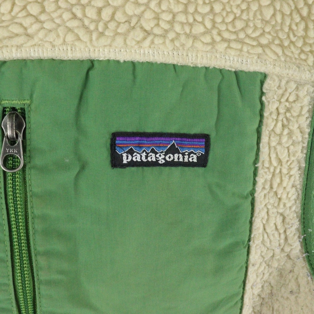 PATAGONIA(パタゴニア) 09AW Classic Retro X クラシックレトロX ボアフリースベスト ジャケット ベージュ/グリーン 23046F9