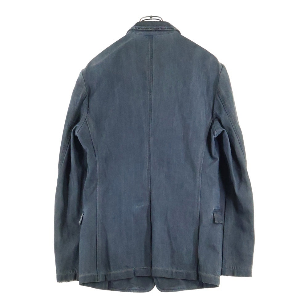 DOLCE & GABBANA(ドルチェアンドガッバーナ) ヴィンテージ加工 ノッチドラペル 1B シングルテーラードデニムジャケット インディゴ DJ-G2AS6D