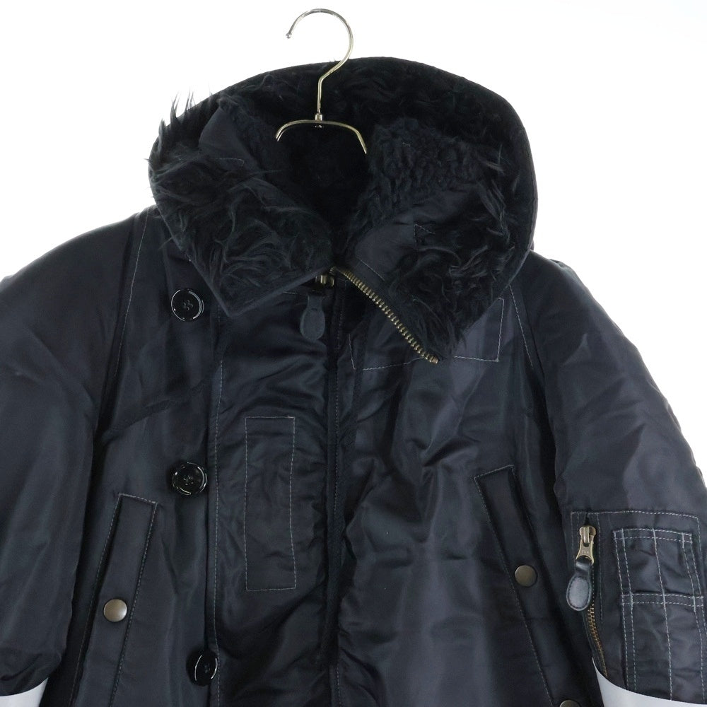 MM6 Maison Margiela(エムエムシックスメゾンマルジェラ) 22AW SPORTS BOMBER JACKET マルチポケット スポーツ フーデッド ボンバージャケット ブラック S62AN0077 S53984