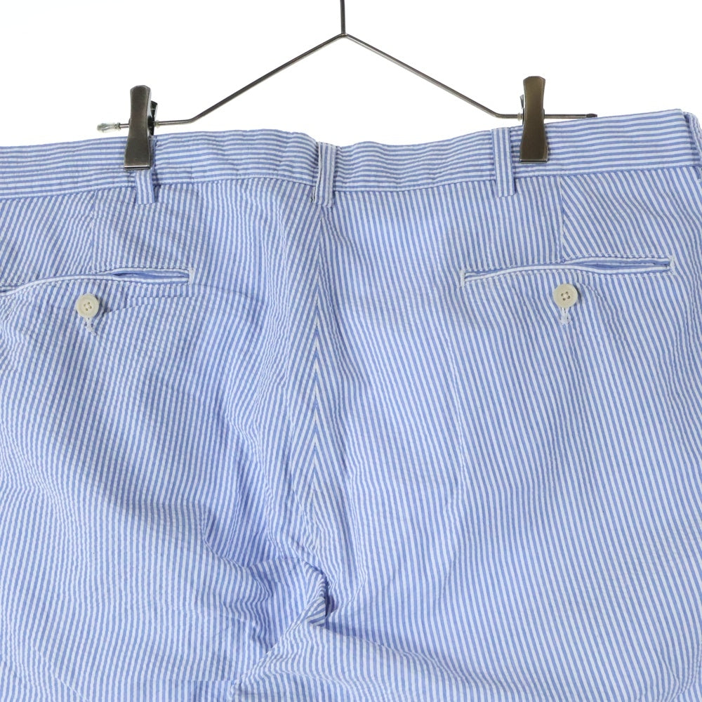 POLO RALPH LAUREN(ポロラルフローレン) ANDREW PANTS アンドリュー 2タック シアサッカー スラックスパンツ ホワイト/ブルー